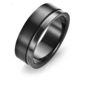 Stainless Steel Matt/Polish Black Ring, T