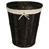 Wicker Laundry Basket, Chocolate Coloured