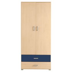 Fresno Double Wardrobe, Blue & Maple-Effect
