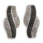 9 ct Wg Black & White Dia Wave Studs