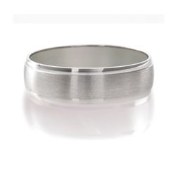 9ct White Gold 5mm Satin Finish Ladies Wedding Band, M