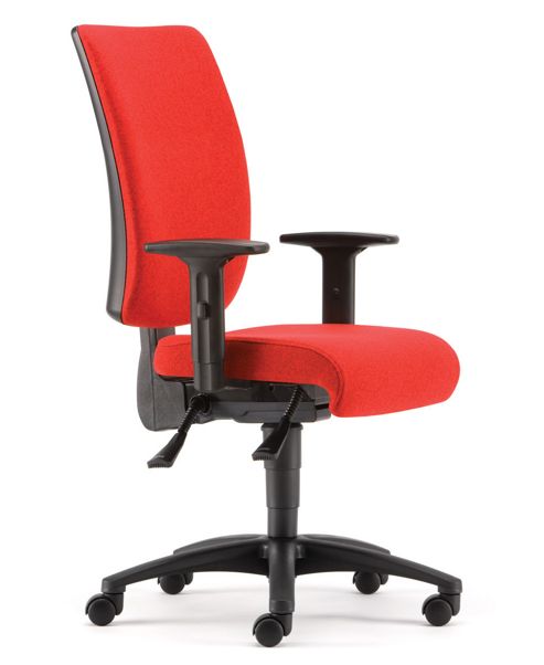Image of Pledge May'b Mid Back Task Chair With Arms - Orange