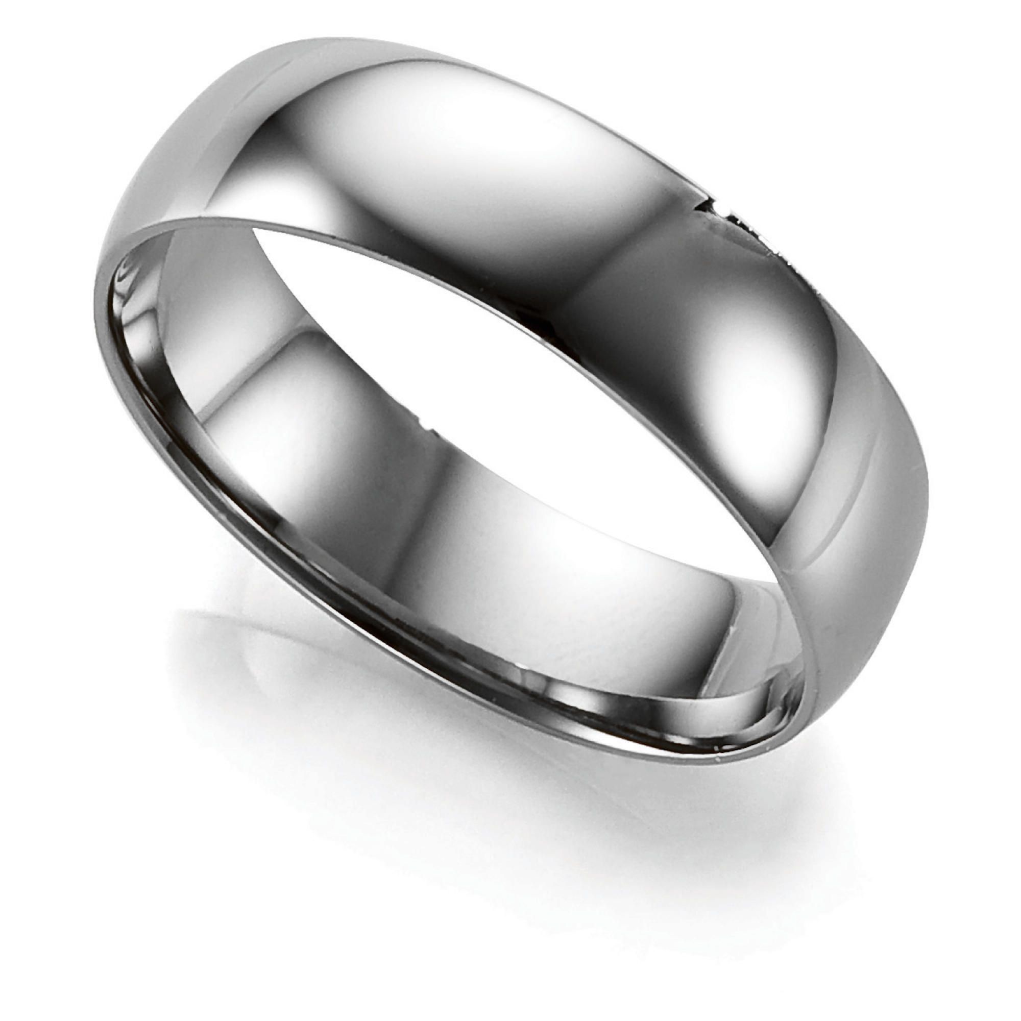 Palladium 6mm D-Shape Gents Ring, T at Tesco Direct