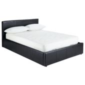 Hanson Double Faux Leather Ottoman Storage Bed Frame, Black