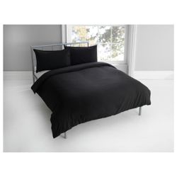 Tesco Plaindye Duvet Set Single, Black