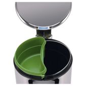 Brabantia 20L brilliant steel pedal bin with food trap