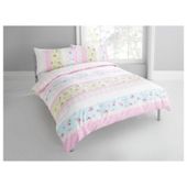 Tesco Rosebud Print Duvet Set Single, Pastel
