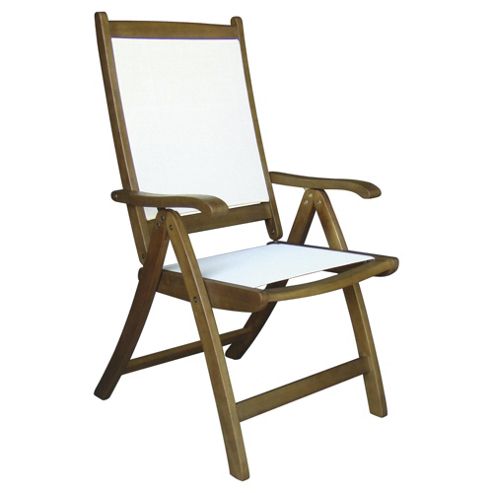 Image of Windsor Wood & Fabric Reclining Garden Dining Chair