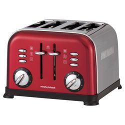 Morphy Richards 44732 4 Slice Toaster - Red Metallic