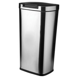 Rectangular stainless steel bin touch open bin