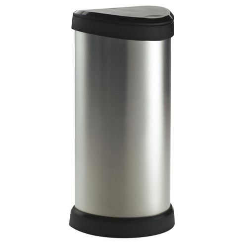 Image of Curver Deco 40 Litre Touch Top Bin, Silver