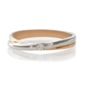 9ct Two Tone Gold Diamond Crossover Ring, J