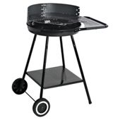 Tesco Round Trolley Charcoal BBQ with Side Table
