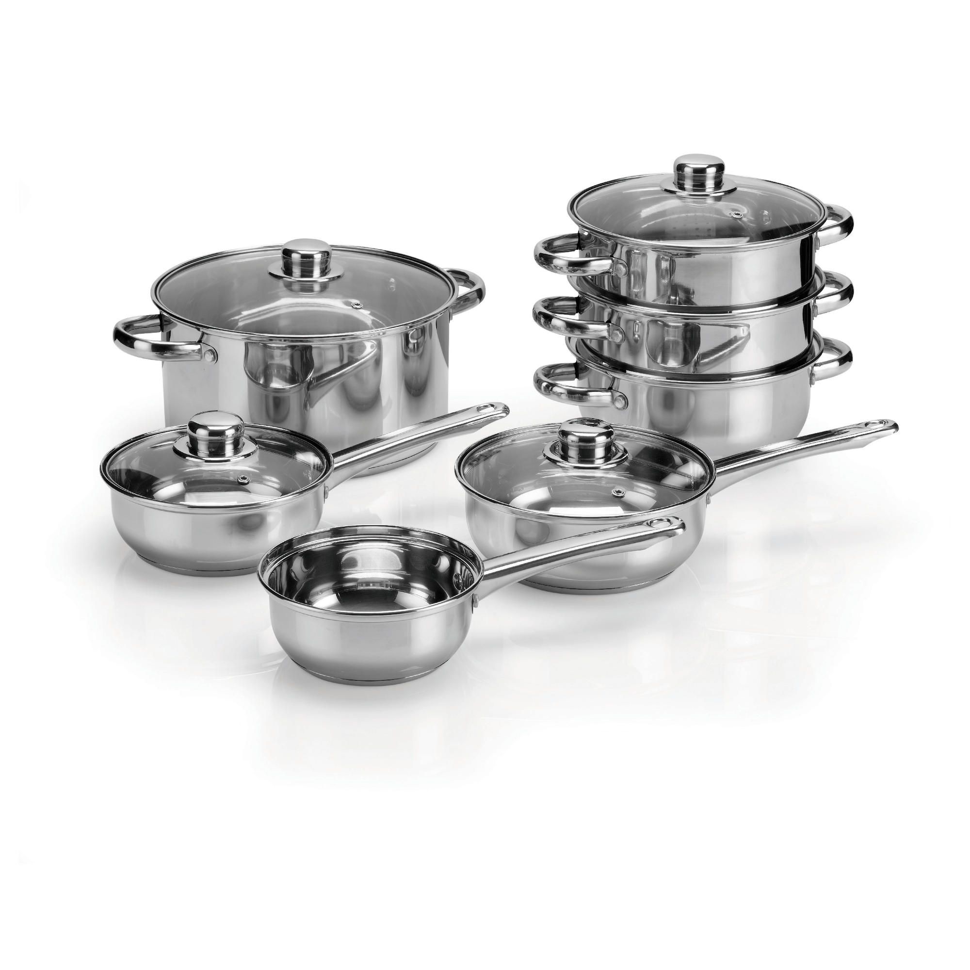 Tesco Stainless Steel 5 piece Sauce Pan Set