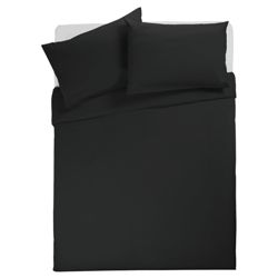 Tesco Plaindye Duvet Set Double, Black