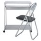 Delta Computer Desk, Silver  & Folding Chair Set