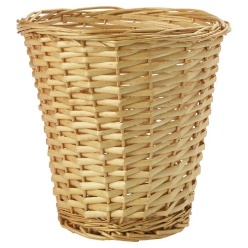 Image of Tesco Basics Wicker Waste Paper Bin, Honey