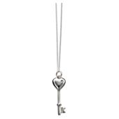 Sterling Silver And Diamond Key Pendant