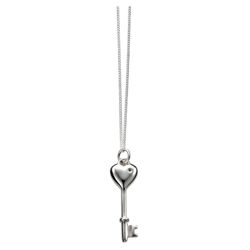 Sterling Silver And Diamond Key Pendant