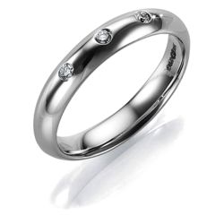 9ct White Gold Diamond 4mm Ladies Ring, J