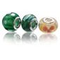 Sterling Silver Yellow/Green Glass Charm 3 Pack