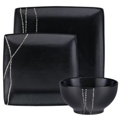 Tesco Trail 12 Piece, 4 Person Dinner Set - Black