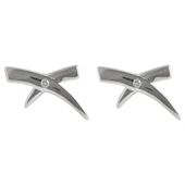Sterling Silver And Diamond Kiss Stud Earrings