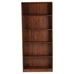 Fraser 5 Shelf Wide Bookcase, Walnut-effect