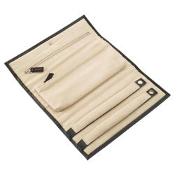 Black Leather Effect Jewellery Roll