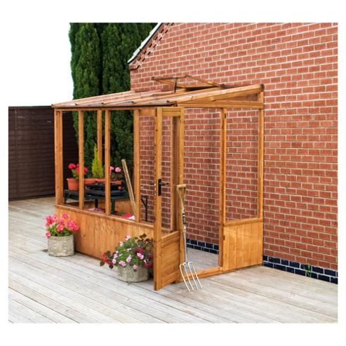  8x4 Lean to Greenhouse from our Wooden Greenhouses range - Tesco.com