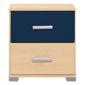 Fresno Bedside Chest, Blue & Maple-Effect