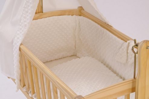 Image of Clair De Lune Dimple Rocking Cradle Quilt And Bumper Set - White - Brown