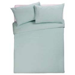 Tesco Double Plaindye Duvet Cover Set, Aqua