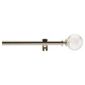 16-19mm Extendable Metal Curtain Pole Crackled Glass Finial, Chrome 122-213cm