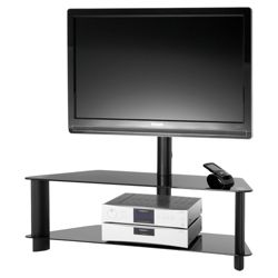 Alphason APB1200/2 Black Glass TV Stand- For up to 42
