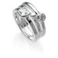 Sterling Silver Cubic Zirconia And Star Stacking Rings, Small