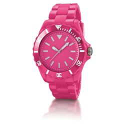 Ladies Hot Pink Plastic Sports Watch