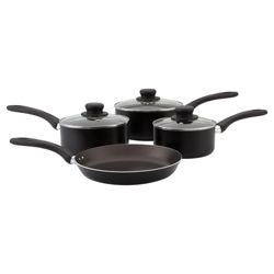 Tesco 3 piece Non-stick Aluminium Saucepan Set with 25cm Frying Pan