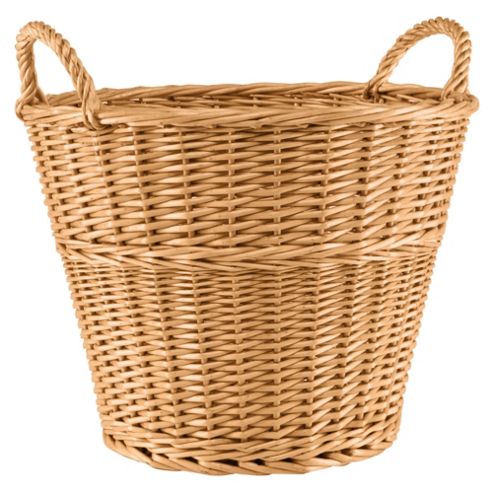 Image of Tesco Basic Wicker Large Round Basket, Honey