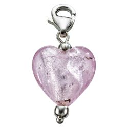 Sterling Silver Pink Heart Charm