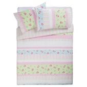 Tesco Rosebud Print Duvet Set Double, Pastel