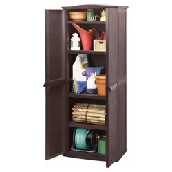 Rattan Effect Plastic Compact Utility Garden Shed