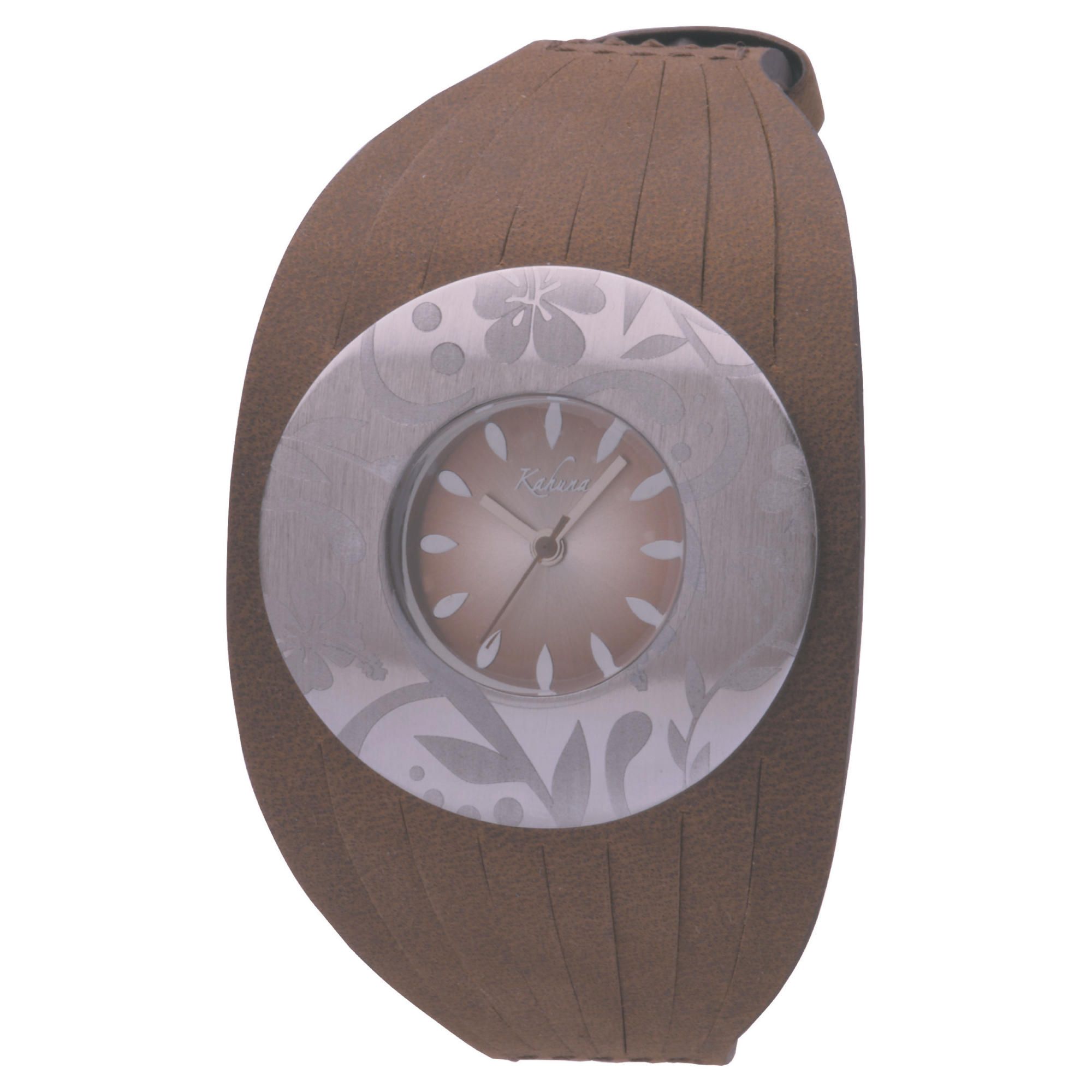 Kahuna Ladies Brown Wide Cuff Watch