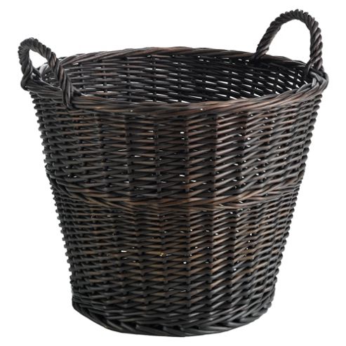 Image of Tesco Large Round Wicker Basket, Chocolate