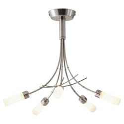 Tesco Lighting Cara 5 Light Ceiling Fitting Satin Nickle