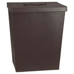 Faux Leather Laundry Bin, Brown