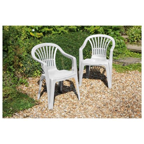 Buy Plastic Low Back Chair, White from our Garden Chairs ...