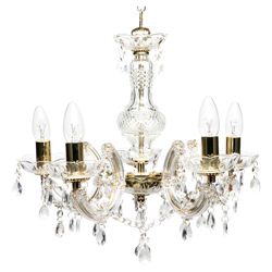 Tesco Lighting Marie Therese Five Light Ceiling Fitting Brass