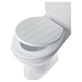 Tongue And Groove Toilet Seat, White