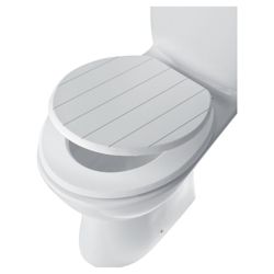 Tongue And Groove Toilet Seat, White